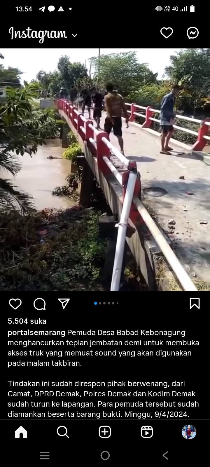 Perusak Jembatan di Kebonagung Demak Ditahan, Dikenakan Denda 4,5 Juta
