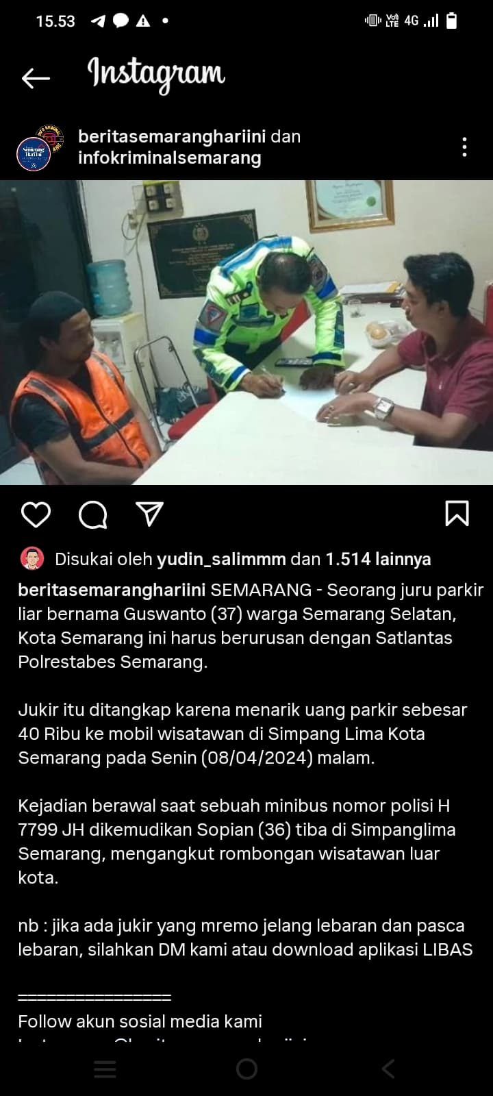 Jukir Semarang Ditangkap Karena Tarik Parkir Wisatawan 40 Ribu, Netizen; Jukir Tersebut Diorganisir