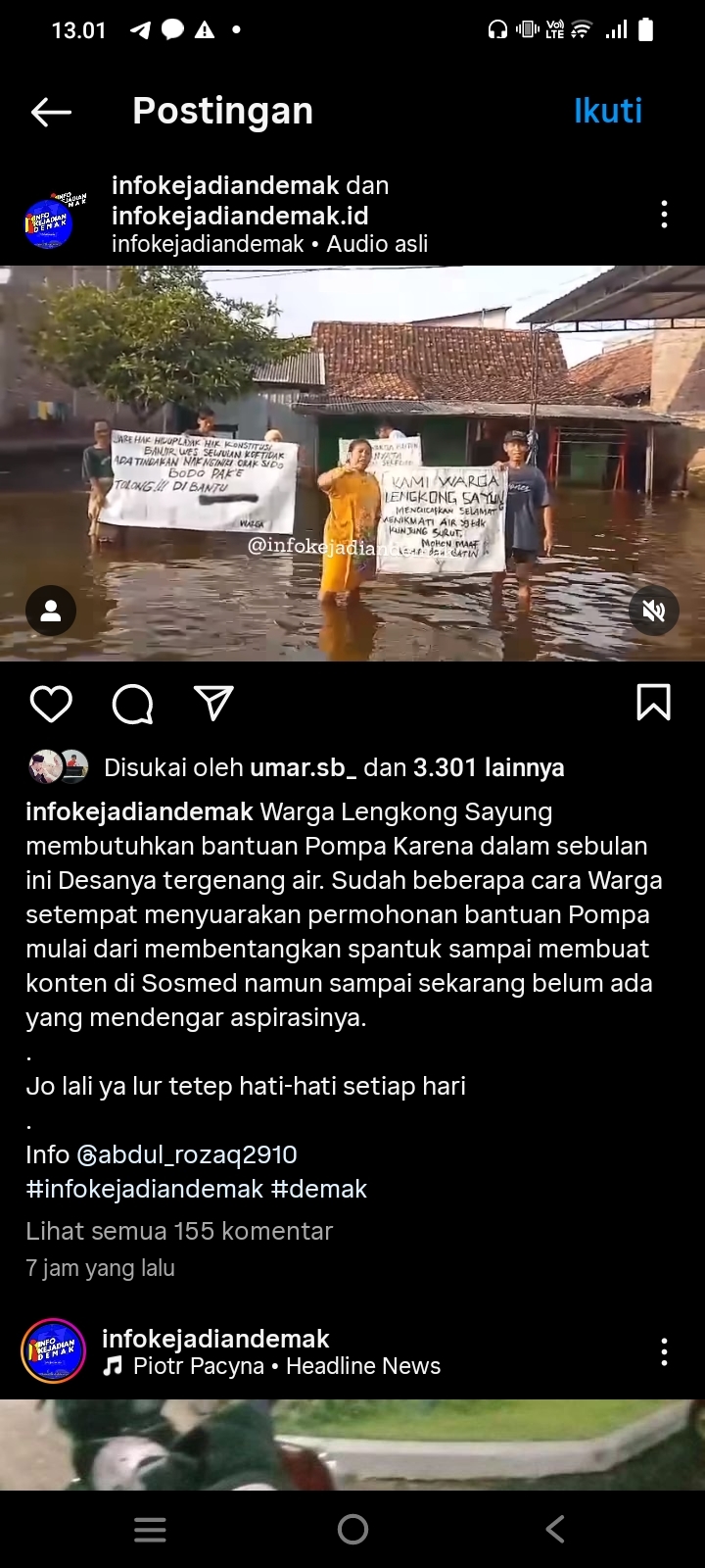 Warga Lekong Sayung Demak Sudah Sebulan Kebanjiran, Pemerintah Belum Merespon