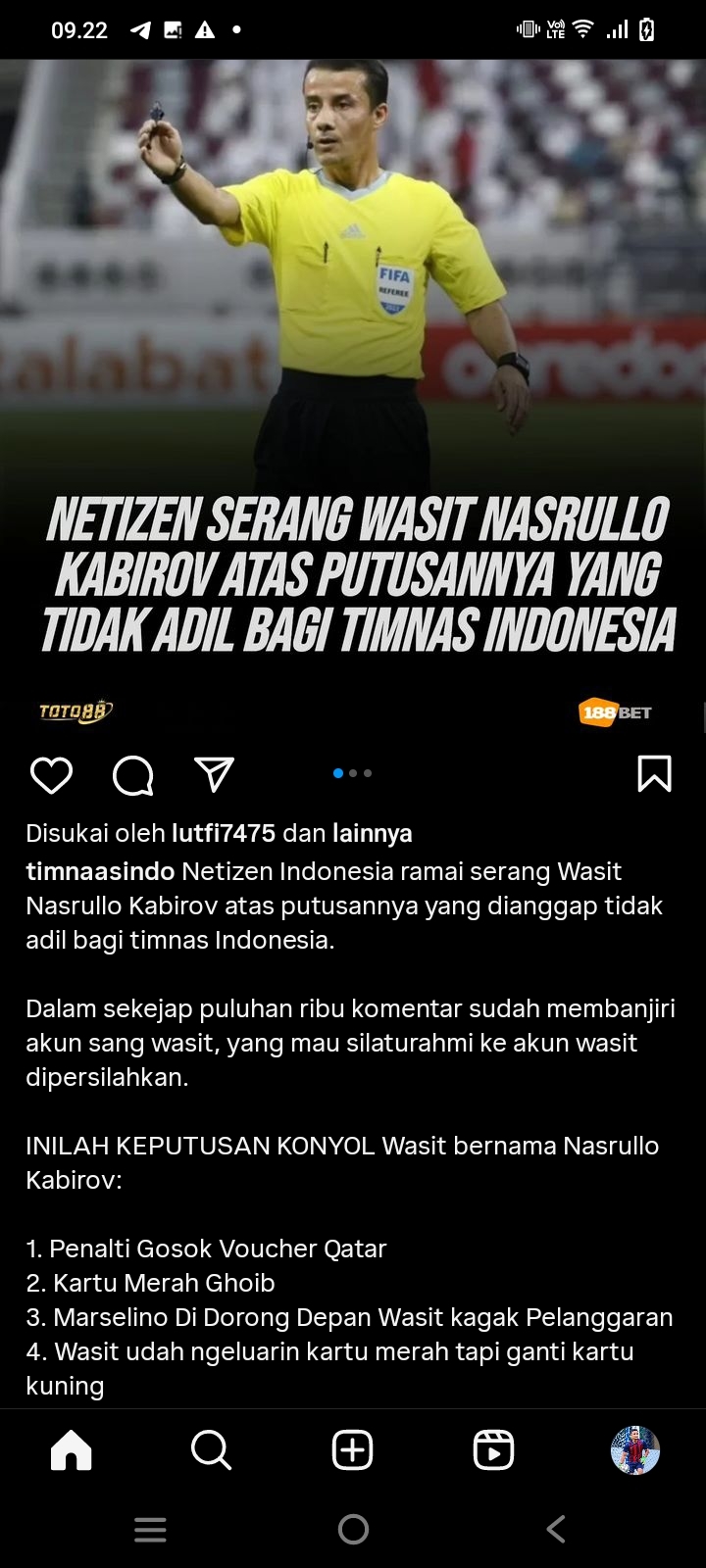 Tak Hanya Sekali, Ini Rekam Jejak Kabirov Saat Menjadi Wasit di Pertandingan Indonesia