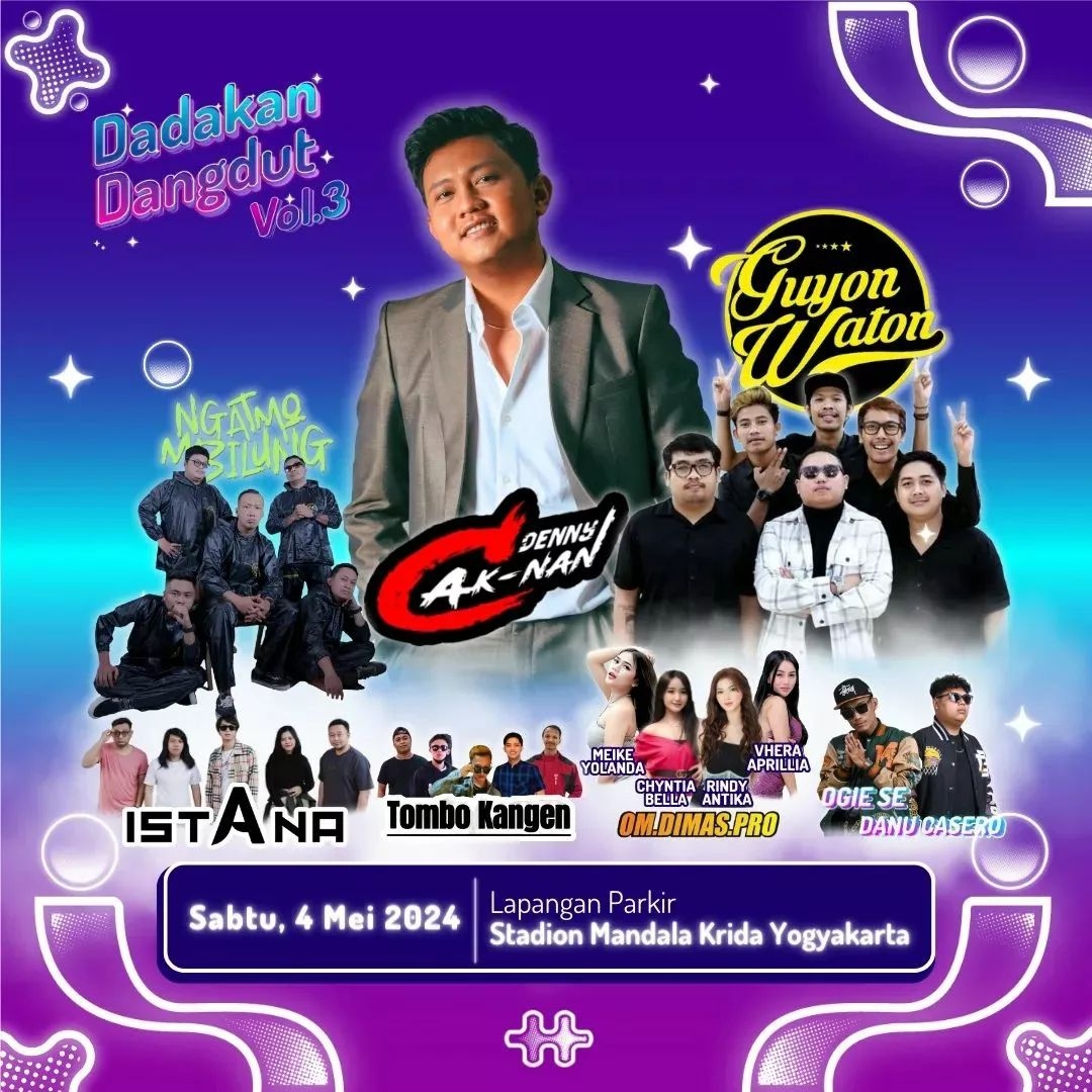 Event Yogyakarta 2024: Dadakan Dangdut Vol 3, Ajang Dangdutan Seru di Stadion Mandala Krida Yogyakarta