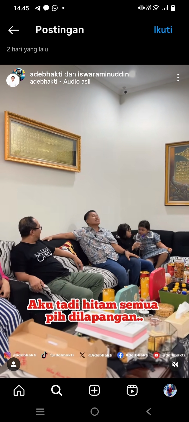 Iswar Aminuddin Ngobrol Santai Bareng Ade Bhakti, Netizen Beri Komentar Positif