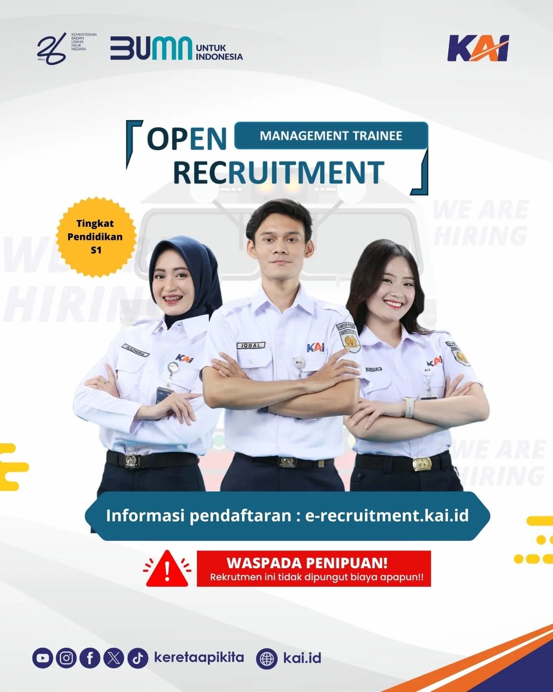 Resmi,KAI Gelar Rekrutmen Program Management Trainee Tahun 2024, Pendaftaran Dibuka Hingga 22 April 2024, Ini Detailnya