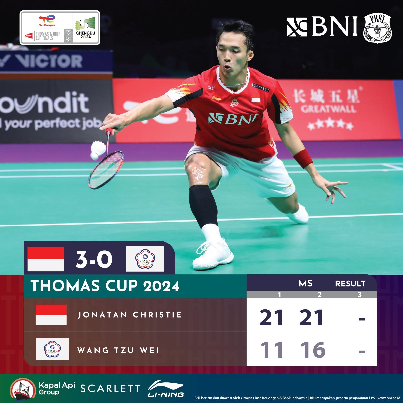 HASIL LENGKAP Tim Thomas dan Uber Cup Indonesia 2024, Melaju Bersama ke Partai Final Pertama Kali Sejak 1998