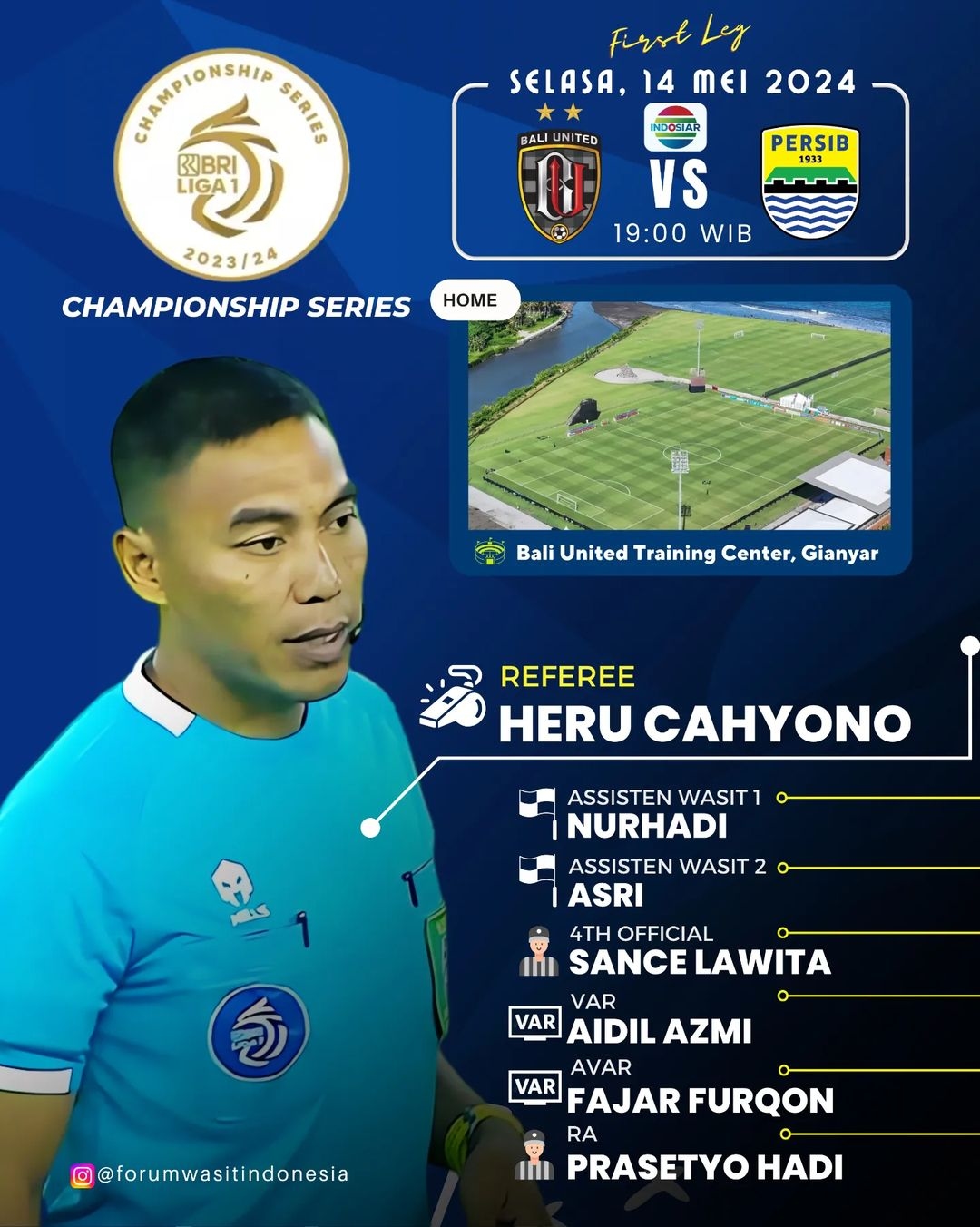 PROFIL INSTAGRAM WASIT Dewa United vs Persib di Liga 1 Malam Ini, Cek Sosok Wasit Heru Cahyono Fakta Persib Tak Pernah Kalah saat Heru Memimpin Laga
