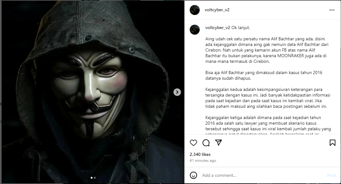 Akun Instagram Anonim Voltcyber_v2 Berusaha Bongkar Teka Teki Kasus Vina Cirebon, Buru Informasi 3 DPO