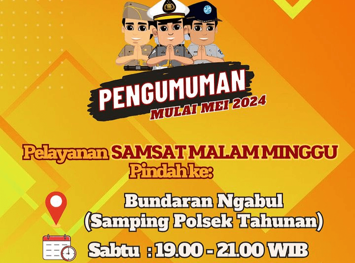 Malam Minggu Bisa Lho Urus Perpanjang STNK, Cek Disini Jadwal Samsat Keliling Kabupaten Jepara Hari Ini 25 Mei 2024
