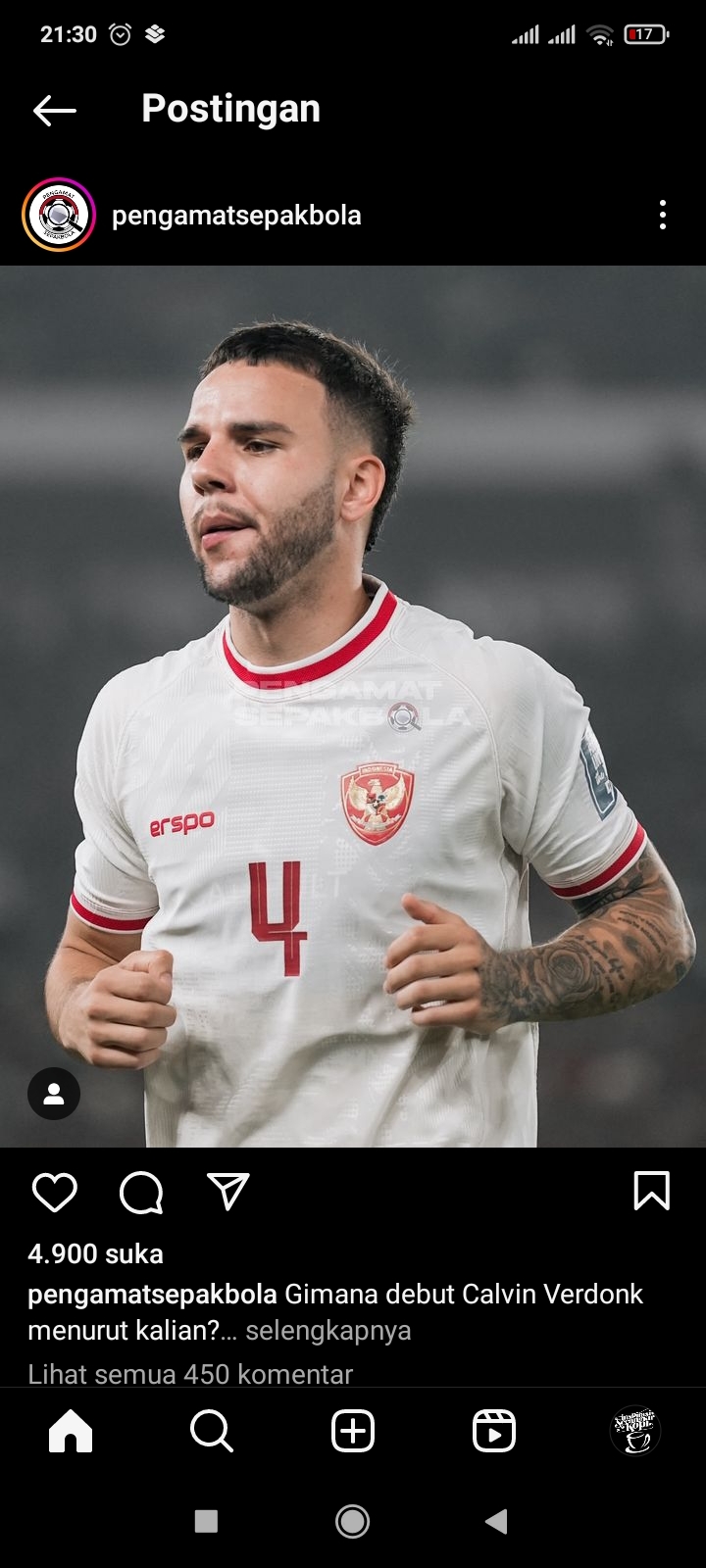 Profil Instagram Calvin Verdonk, Bek Kiri Timnas Indonesia, Baru Seminggu jadi WNI Langsung Tampil Debut vs Filipina di Kualifikasi Piala Dunia