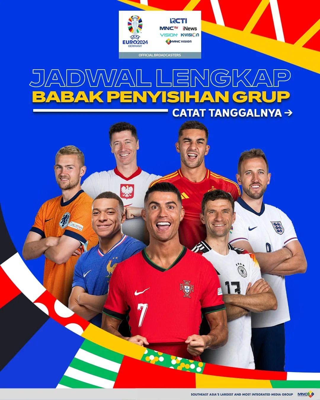 Berikut Jadwal Pertandingan Siaran Langsung Babak Penyisihan Grup UEFA EURO 2024 #Matchday 1