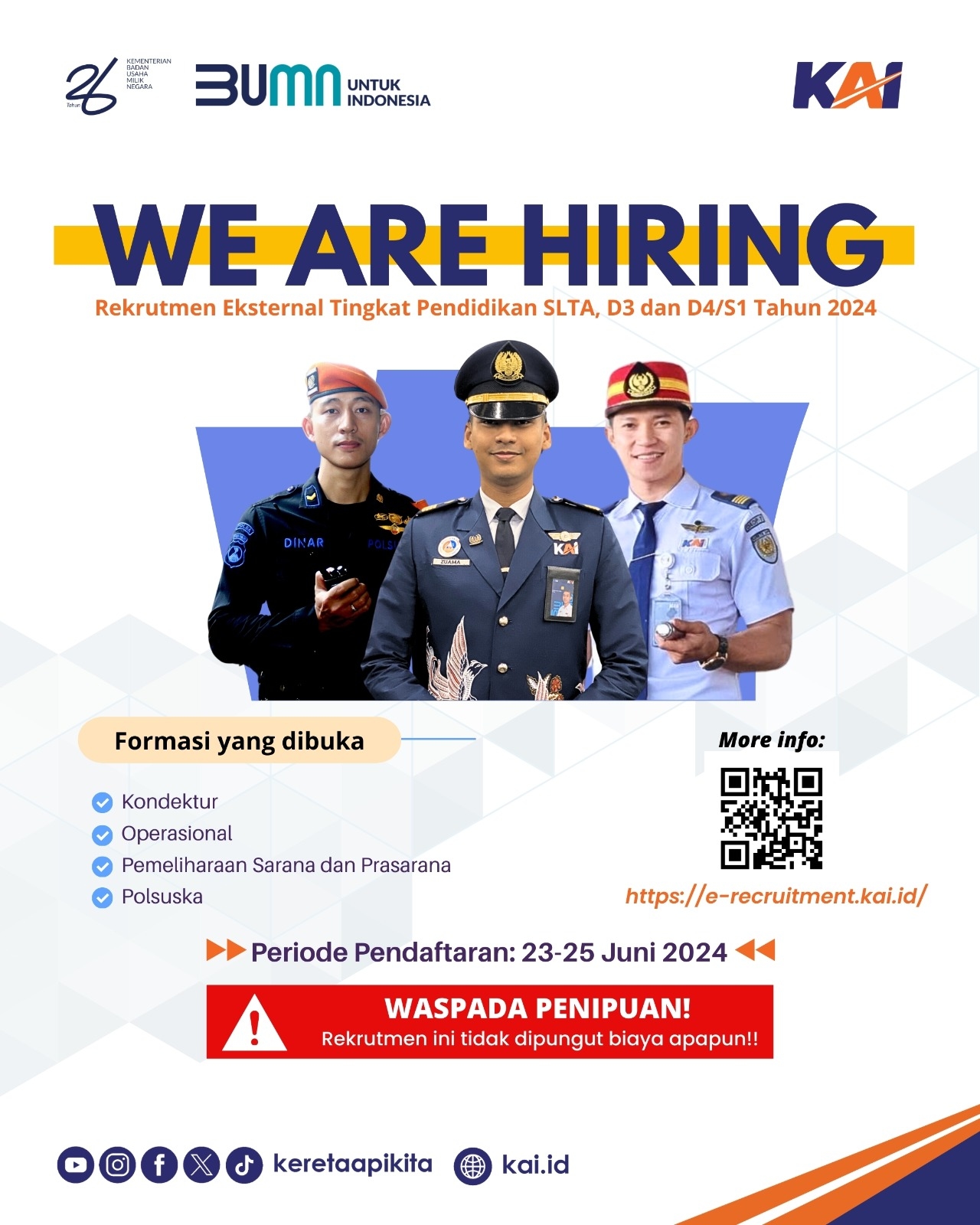 LOWONGAN KERJA! PT Kereta Api Indonesia (Persero) Buka Rekrutmen untuk Berbagai Formasi: Kesempatan Emas untuk Bergabung!