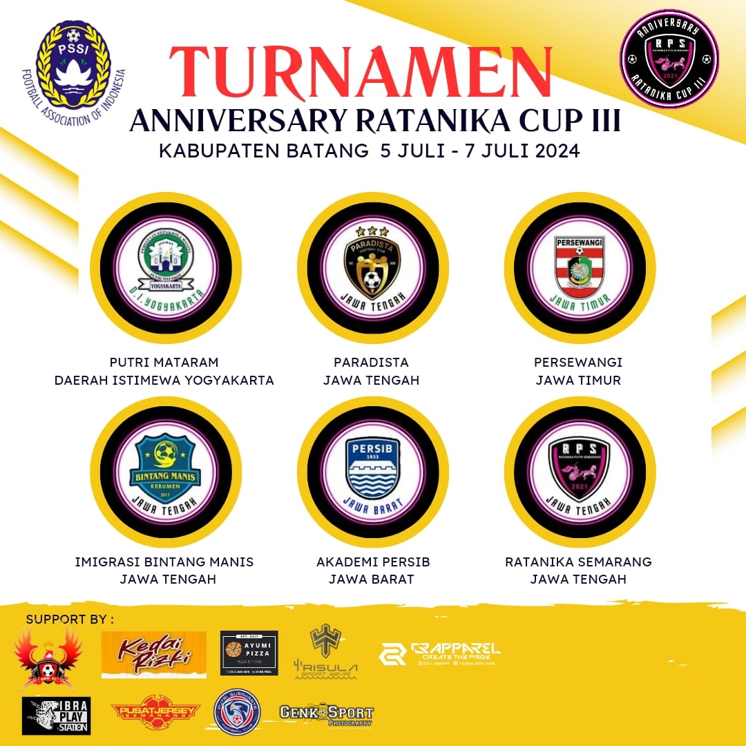 Anniversary Ratanika Cup ke-3: Persib Bandung Hingga Putri Mataram Sleman Siap Bertarung