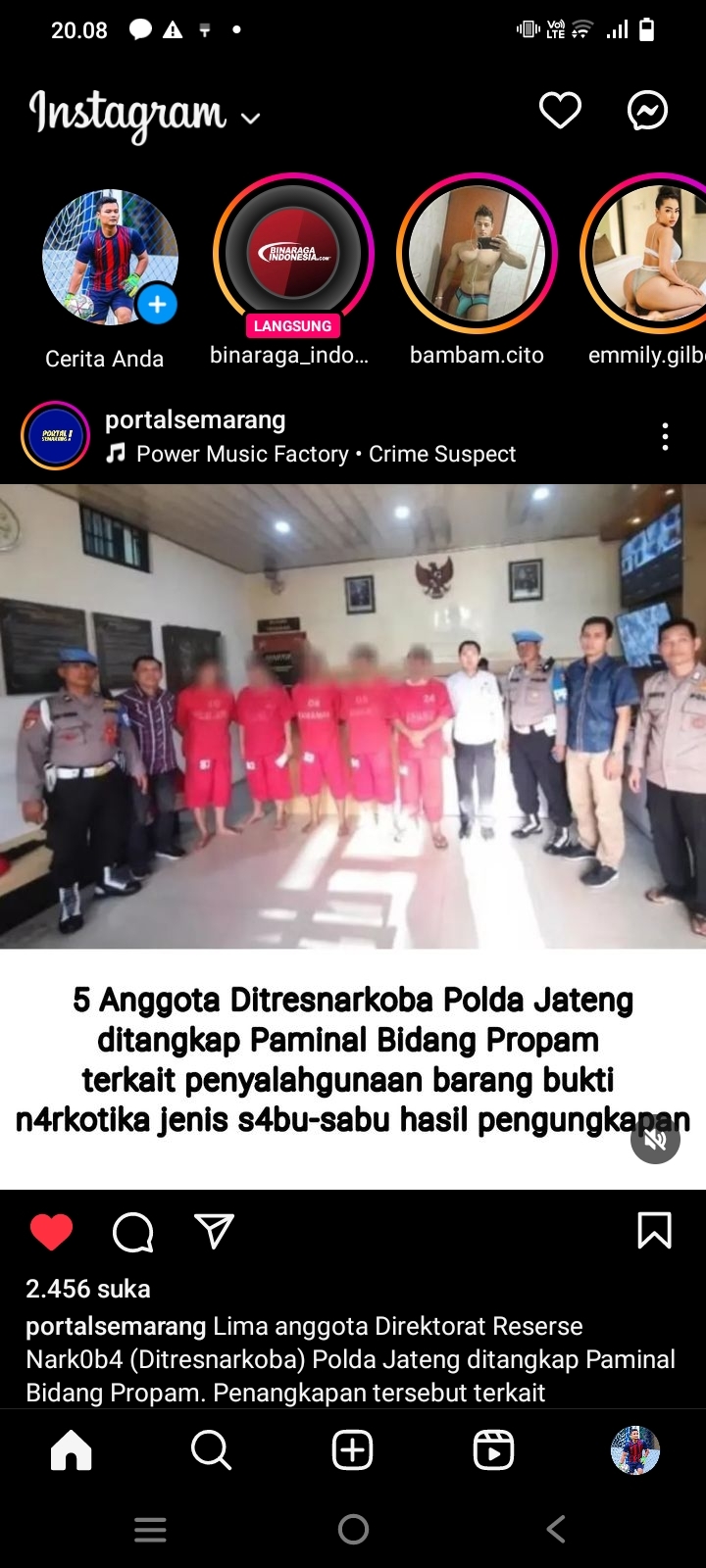 Lima Anggota Polda Jateng Kedapatan Gunakan Narkoba, Modus Mengurangi Barang Bukti