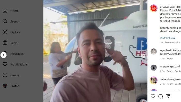 Heli Jatuh di Bali Dikabarkan Milik Rafi Ahmad, Ini 5 Fakta Terbaru Heli Jatuh di Bali Gara-gara Tersangkut Tali Layangan