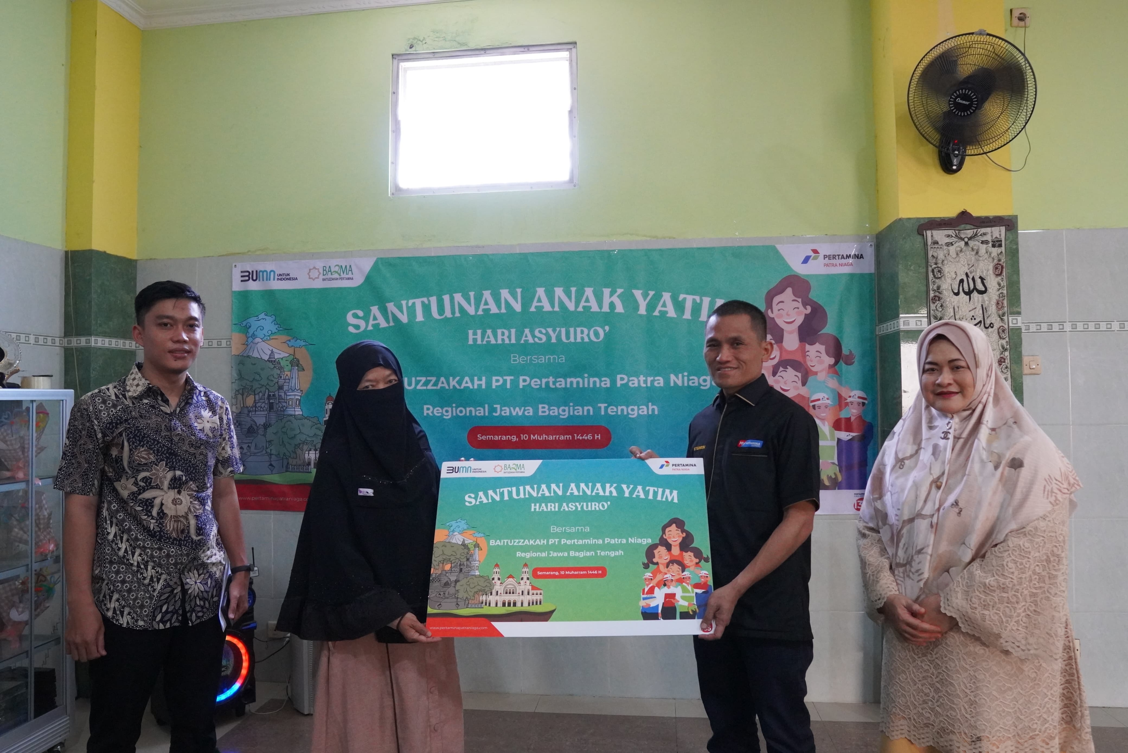 Momen Tahun Baru Islam, Bazma Pertamina Patra Niaga JBT Beri Santunan Anak Yatim di Semarang