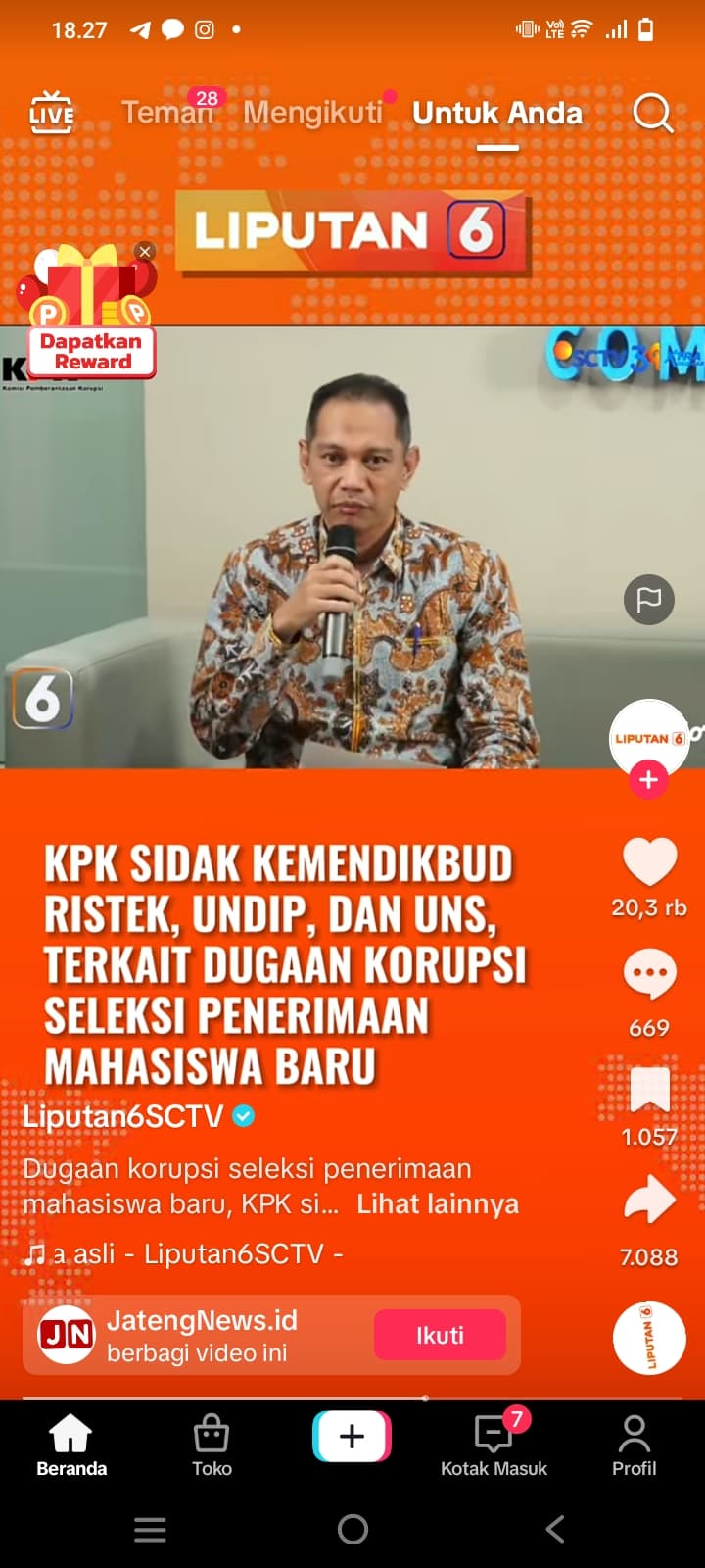 Usai Obok-Obok Pemkot Semarang, KPK Sidak UNDIP dan UNS Terkait Dugaan Korupsi Penerimaan Mahasiswa Baru