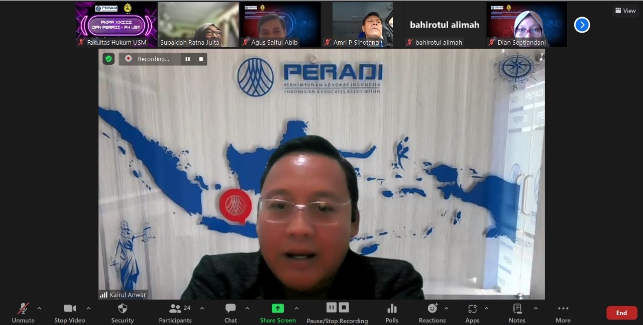 FH USM - Peradi Gelar Pendidikan Khusus Profesi Advokat