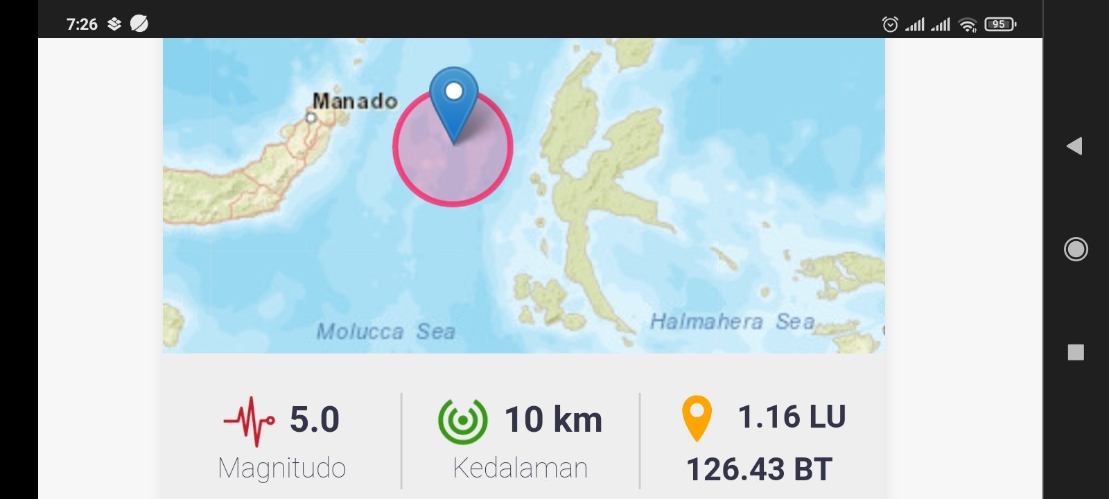 GEMPA TERNATE Gempa 5 Magnitudo Guncang Ternate, Getaran Terasa hingga Manado, BMKG Imbau Waspada Gempa Susulan