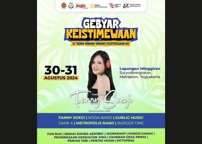 Event Jogja Vibes! Acara Gebyar Keistimewaan Yogyakarta, Dalam Rangka Rayakan 12 Tahun Keistimewaan DIY dengan Meriah!