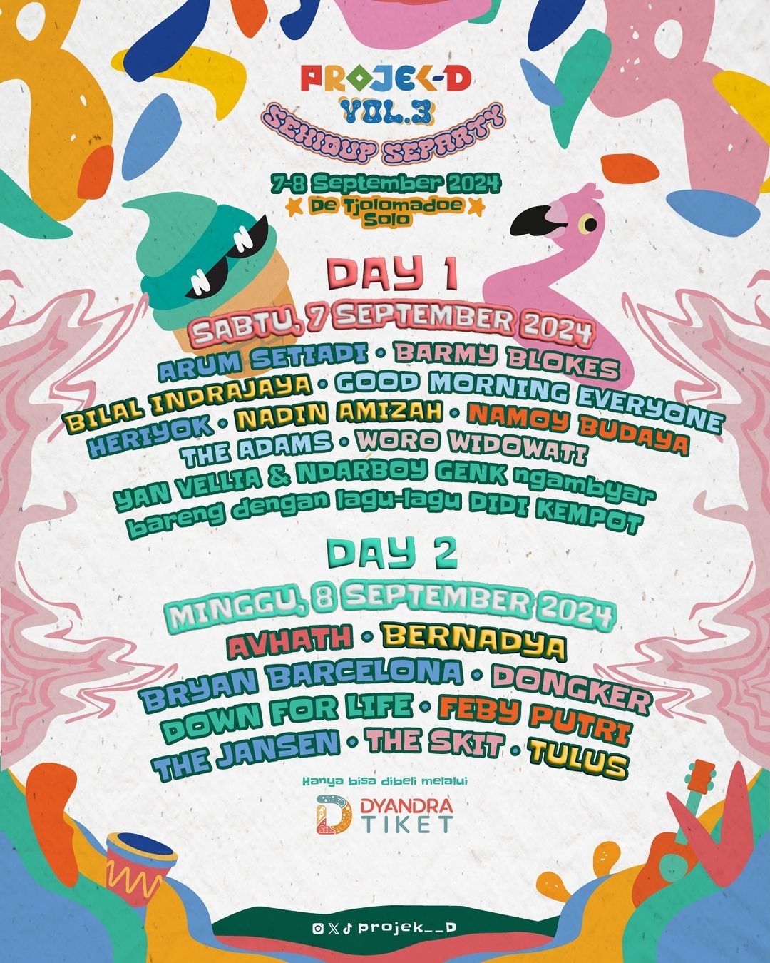 Solo Event Vibes! Festival Musik Akbar Projek D Vol. 3, Gemuruh Konser yang Mengguncang De Tjolomadoe