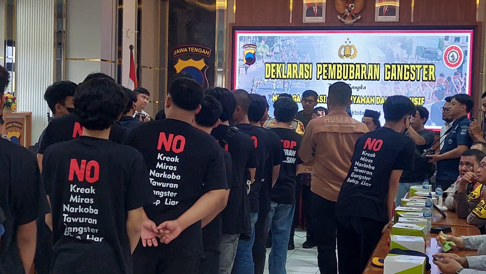 Puluhan Gangster Di Semarang Sepakat Bubarkan Diri dan Minta Maaf pada Warga Kota Semarang