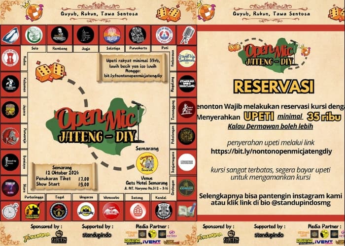Event Vibes! OPEN MIC JATENG-DIY: Kembali Bangkitkan Tradisi Tawa, Guyub, dan Rukun di Semarang