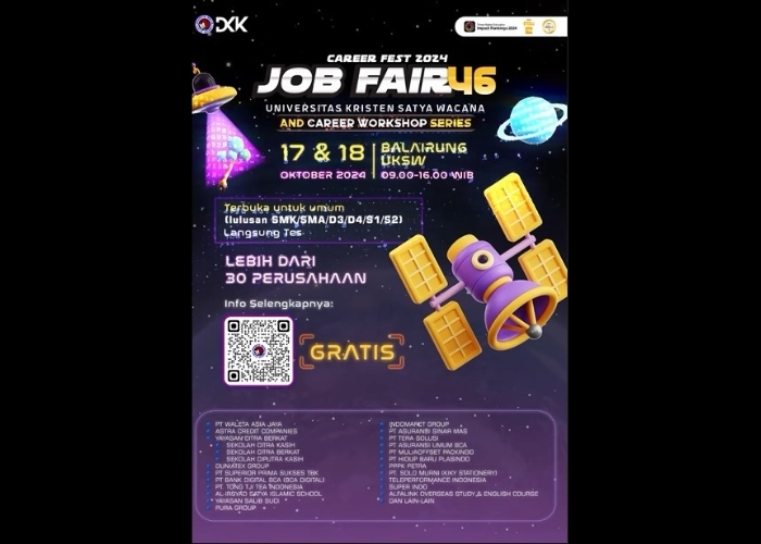 Event Vibes! Yuk Meriahkan Job Fair UKSW ke-46, Banyak Perusahaan yang Membuka Lowongan Kerja! Temukan Karir Impianmu di Career Fest 2024