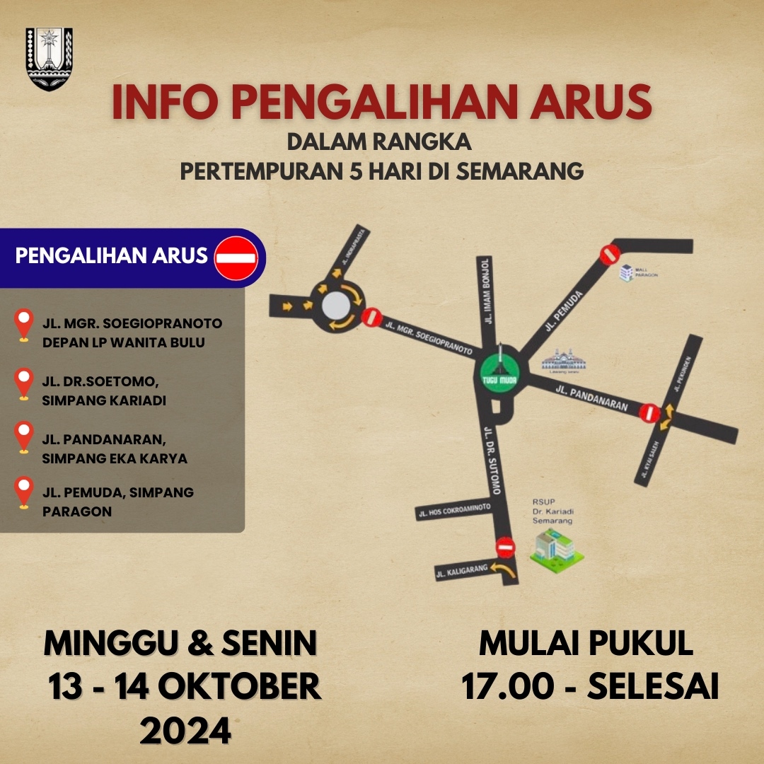 Ada Peringatan Pertempuran Lima Hari di Semarang, Minggu dan Senin Besok, Akses ke Tugu Muda Ditutup
