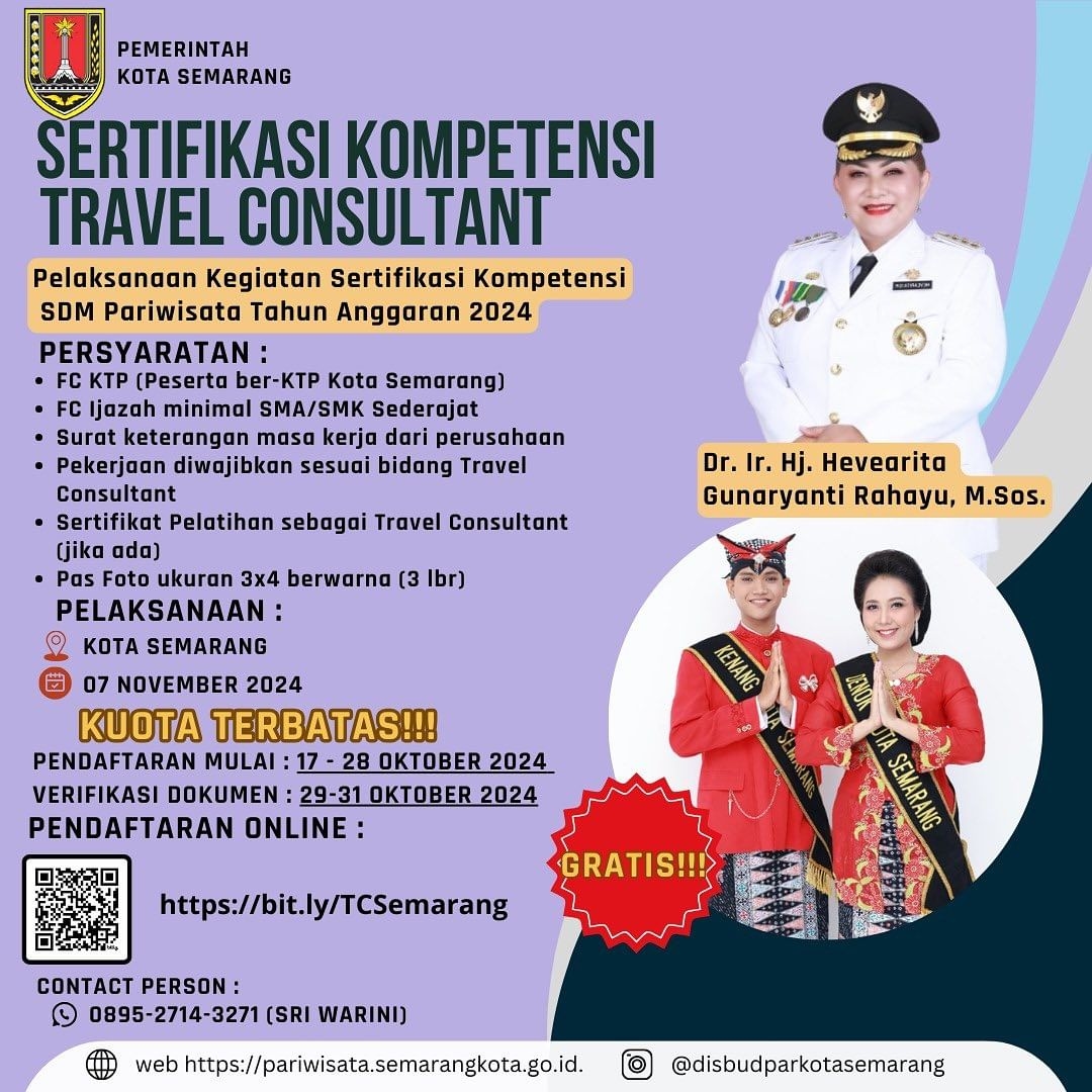 Jateng Vibes! Sertifikasi Kompetensi Travel Consultant 2024: Peluang Emas untuk Karier di Pariwisata Kota Semarang