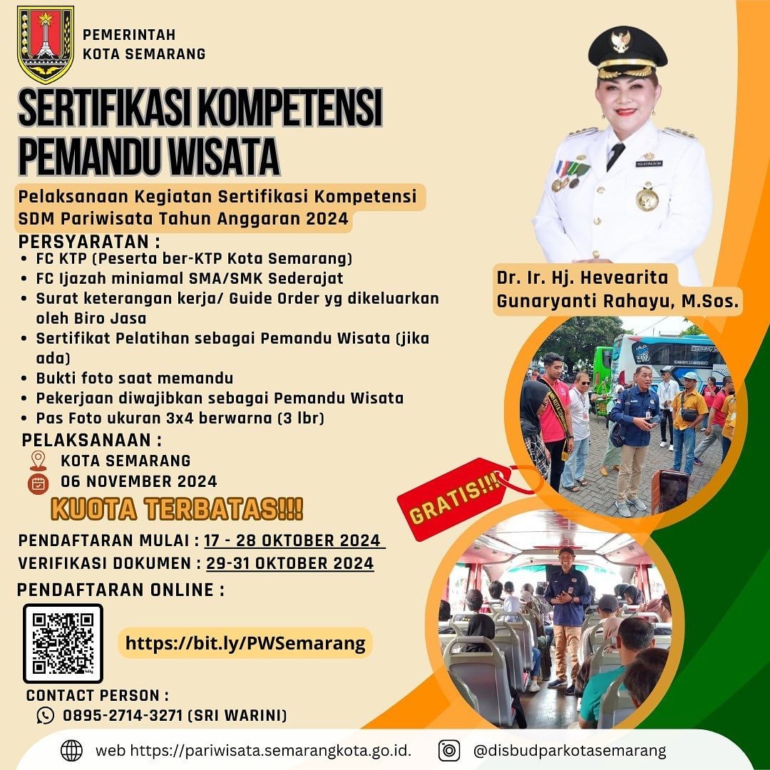 Jateng Vibes! Sertifikasi Kompetensi Pemandu Wisata: Peluang Gratis untuk Tingkatkan Karir di Industri Pariwisata Kota Semarang