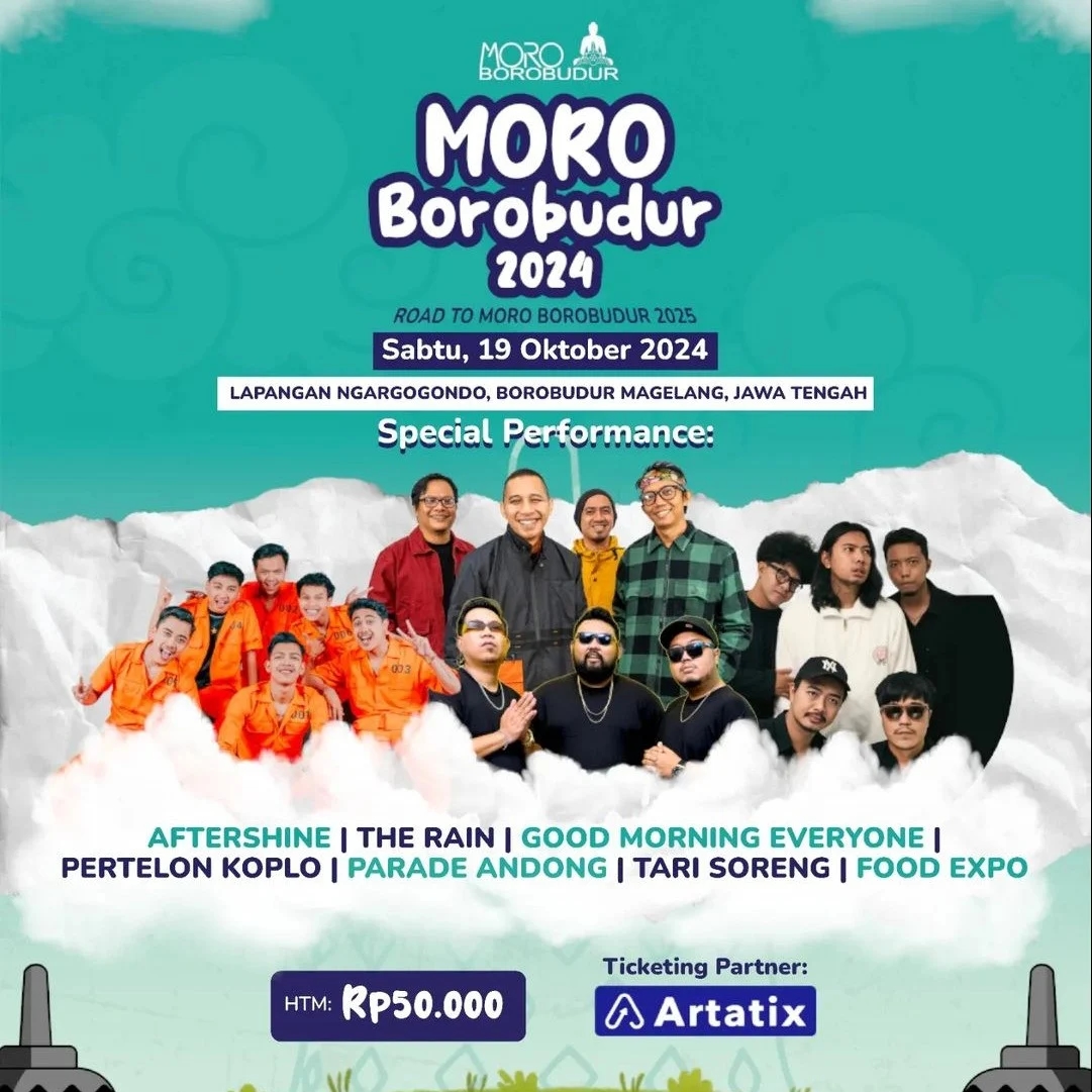 Halo Vibes Ayo Kita Seru-seruan Bareng dalam Moro Borobudur 2024, Dimeriahkan Musisi Band Ternama dan Karnaval Budaya
