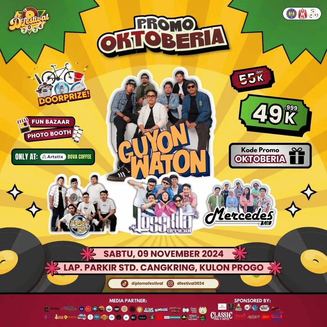 Event Vibes! Promo Tiket Menarik Acara DFestival 2024, Yuk Buruan Pesan Sekarang dan Mari Bergembira Bersama Guyon Waton
