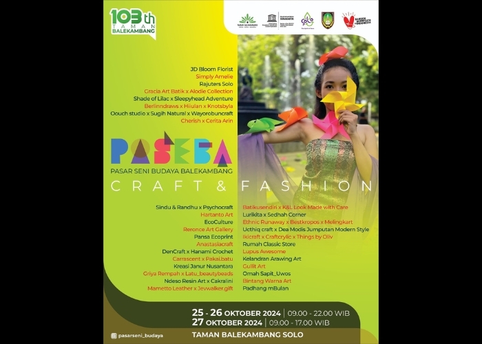 Event Vibes! Taman Balekambang Berseri: Festival PASEBA 2024 Merayakan Sejarah dan Kreativitas Kota Solo