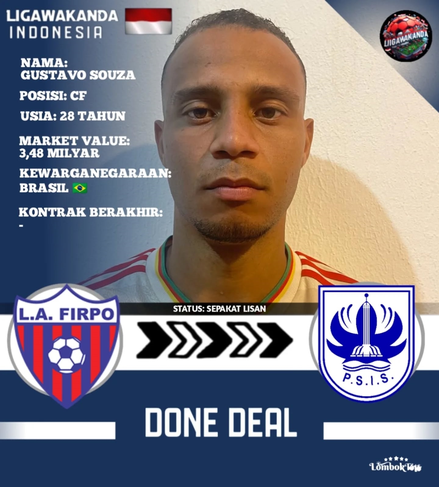 Dirumorkan, Gustavo Souza Resmi Gabung PSIS Semarang, Ini Profil dan Rekor Golnya