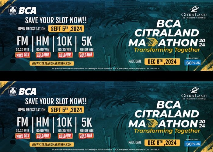 Event Vibes! Meriahkan Akhir Tahun dengan Mengikuti BCA CitraLand Marathon 2024: Rute Indah dan Menantang Sepanjang 42 KM di Surabaya