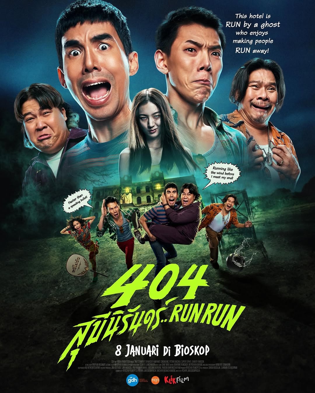 Movie Vibes! Mendebarkan Sekaligus Bikin Ketawa, Sinopsis 404 Run Run: Ketika Hotel Angker Disulap Jadi Hotel Mewah, Siap Bikin Ngakak dan Merinding!