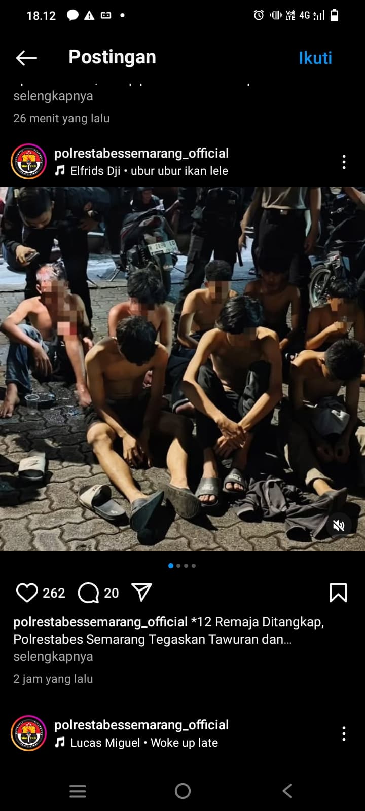 Polrestabes Semarang Amankan 12 Remaja Hendak Tawuran yang Membawa Alkohol, Narkoba dan Senjata Tajam