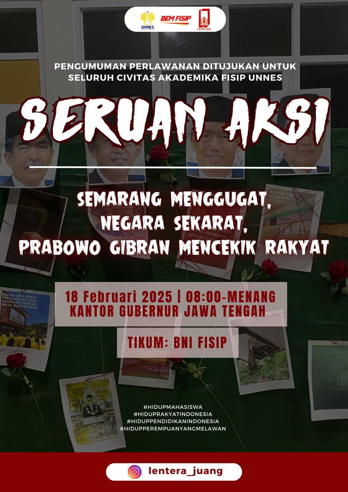 Viral Seruan Aksi, Mahasiswa Semarang Protes Kebijakan Prabowo - Gibran