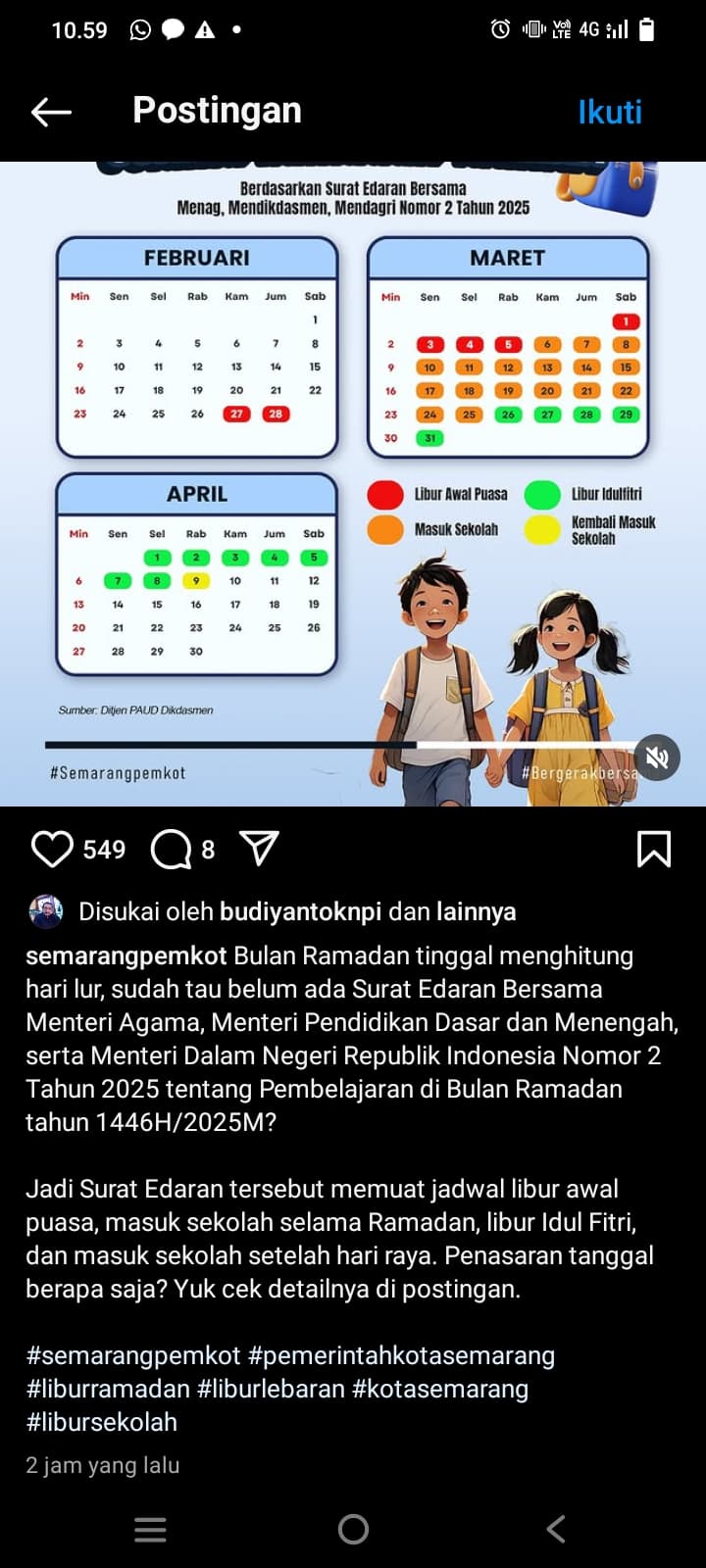 Libur Panjang, Ini Jadwal Libur Sekolah Selama Ramadhan 2025