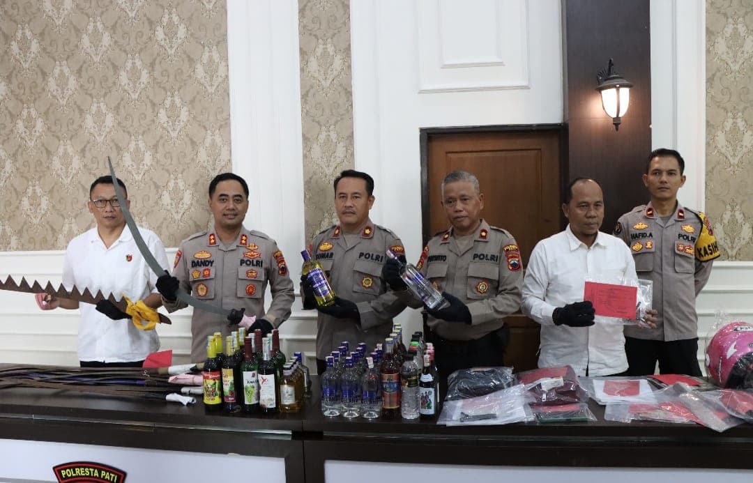 Polresta Pati Ungkap Ratusan Kasus Miras hingga Perjudian Jelang Lebaran 2025