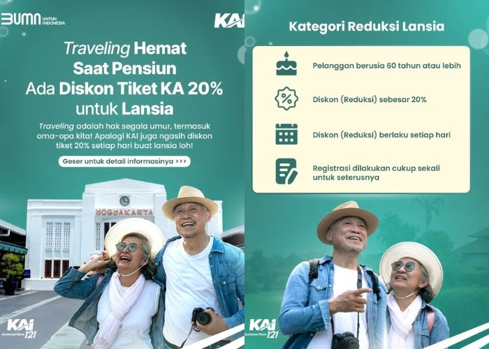 HEBOH! KAI Beri Diskon Spesial 20 Persen Buat Lansia! Ajak Ortu dan Opa-Oma Nostalgia Naik Kereta!