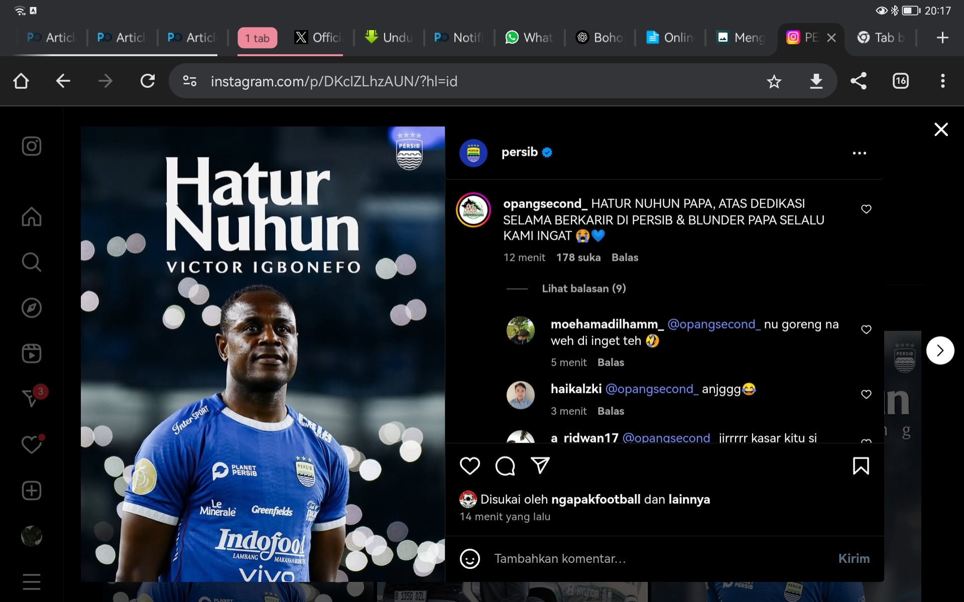 RESMI! Victor Igbonefo Tinggalkan Persib, Bobotoh: Hatur Nuhun, Papa... Meski Blundermu Tak Terlupa