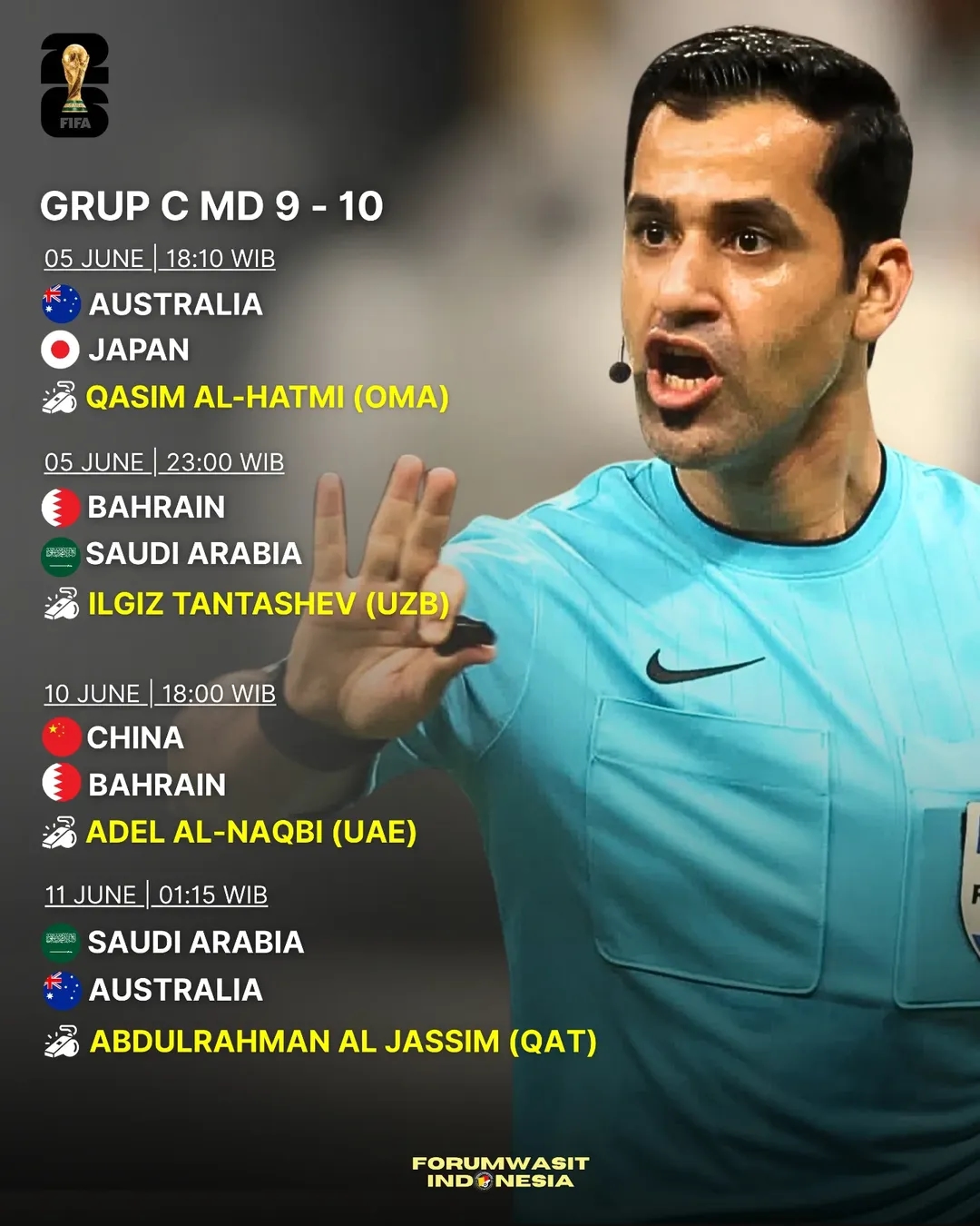 Wasit Kontroversi Qasim Al Hatmi Pimpin Laga Panas Australia vs Jepang! Kenangan Drama Singapura vs Indonesia di Piala AFF 2020 Kembali Muncul!
