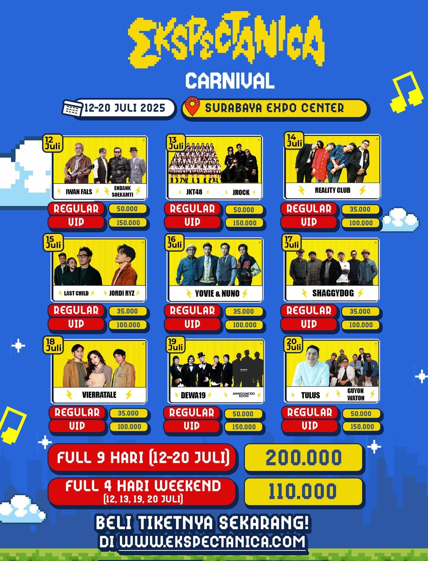 Ekspectanica Carnival 2025 Siap Mengguncang Surabaya! 9 Hari Penuh Musik dan Bazaar! Pengisi Acaranya Tidak Main-main