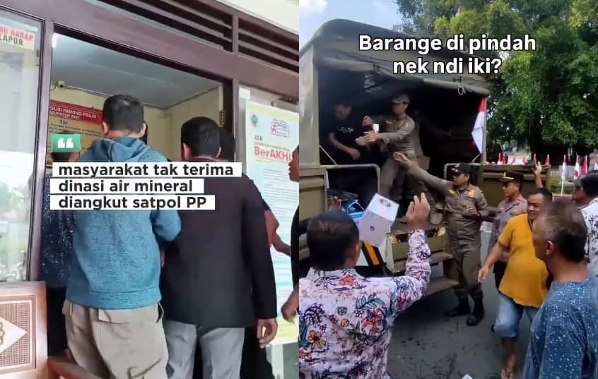 Viral! Satpol PP Diduga Sita Air Mineral Donasi Warga Tanpa Surat Tugas di Pati, Bikin Netizen Geram!