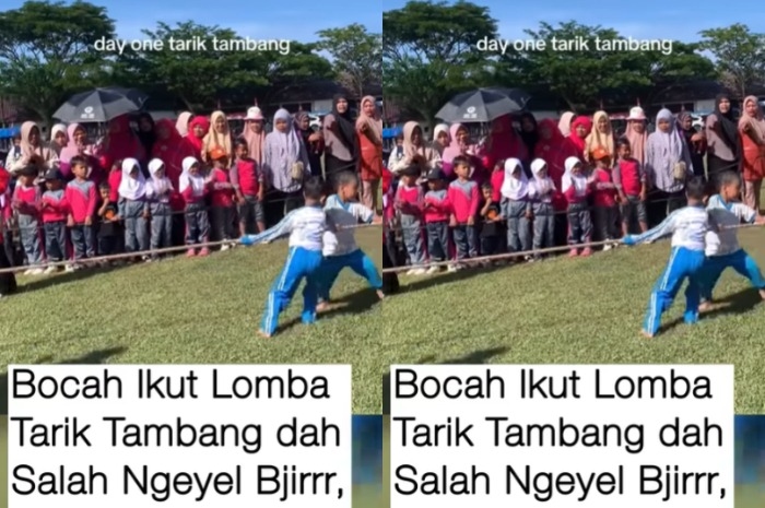 Geger Lomba Agustusan! Bocah Tarik Tambang Ini Bikin Ngakak, Aksi Musuh dalam Selimutnya Viral!