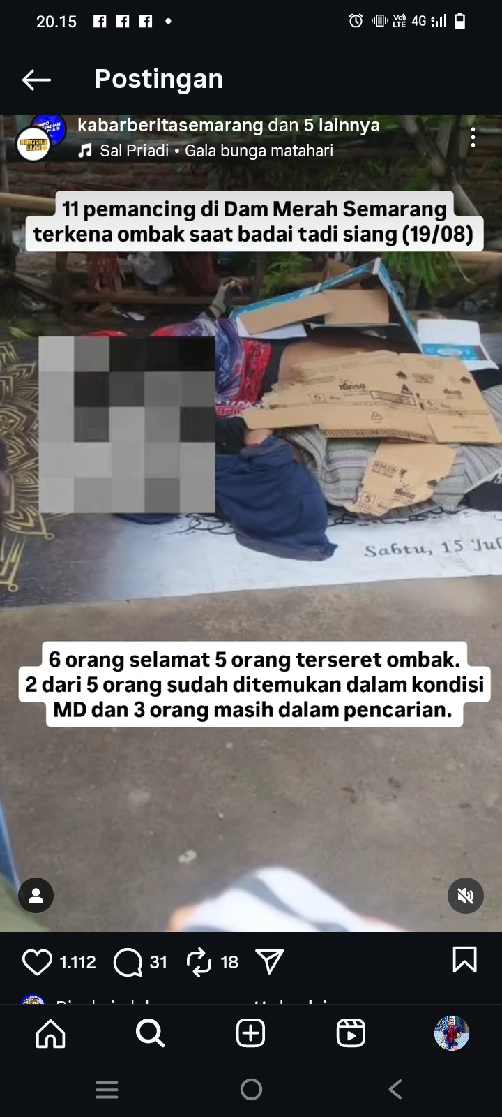 BPBD Kota Semarang Rilis Jumlah Korban Pemancing yang Jadi Korban Cuaca Buruk di Tanjung Emas