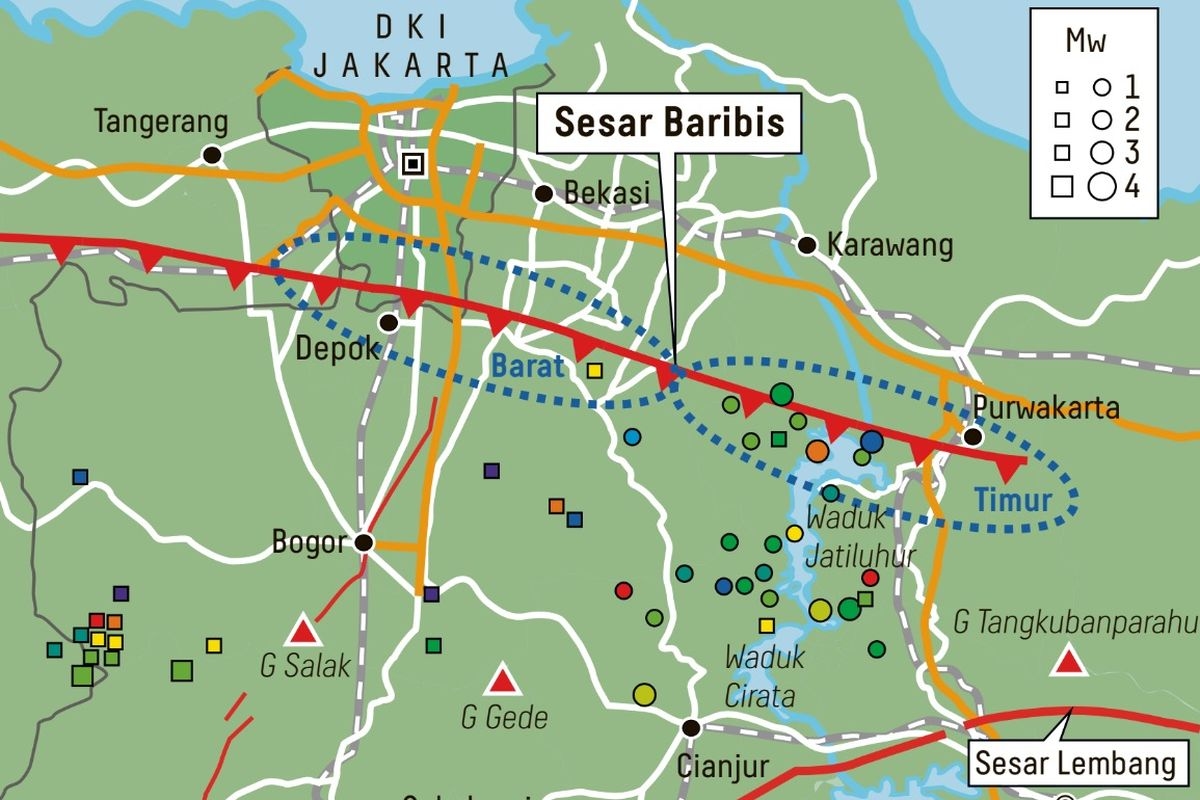 UPDATE! Sesar Baribis Diduga jadi Penyebab Gempa Bekasi Getaran Gempa Terasa hingga Jakarta Bogor Sumedang Purwakarta Jabar