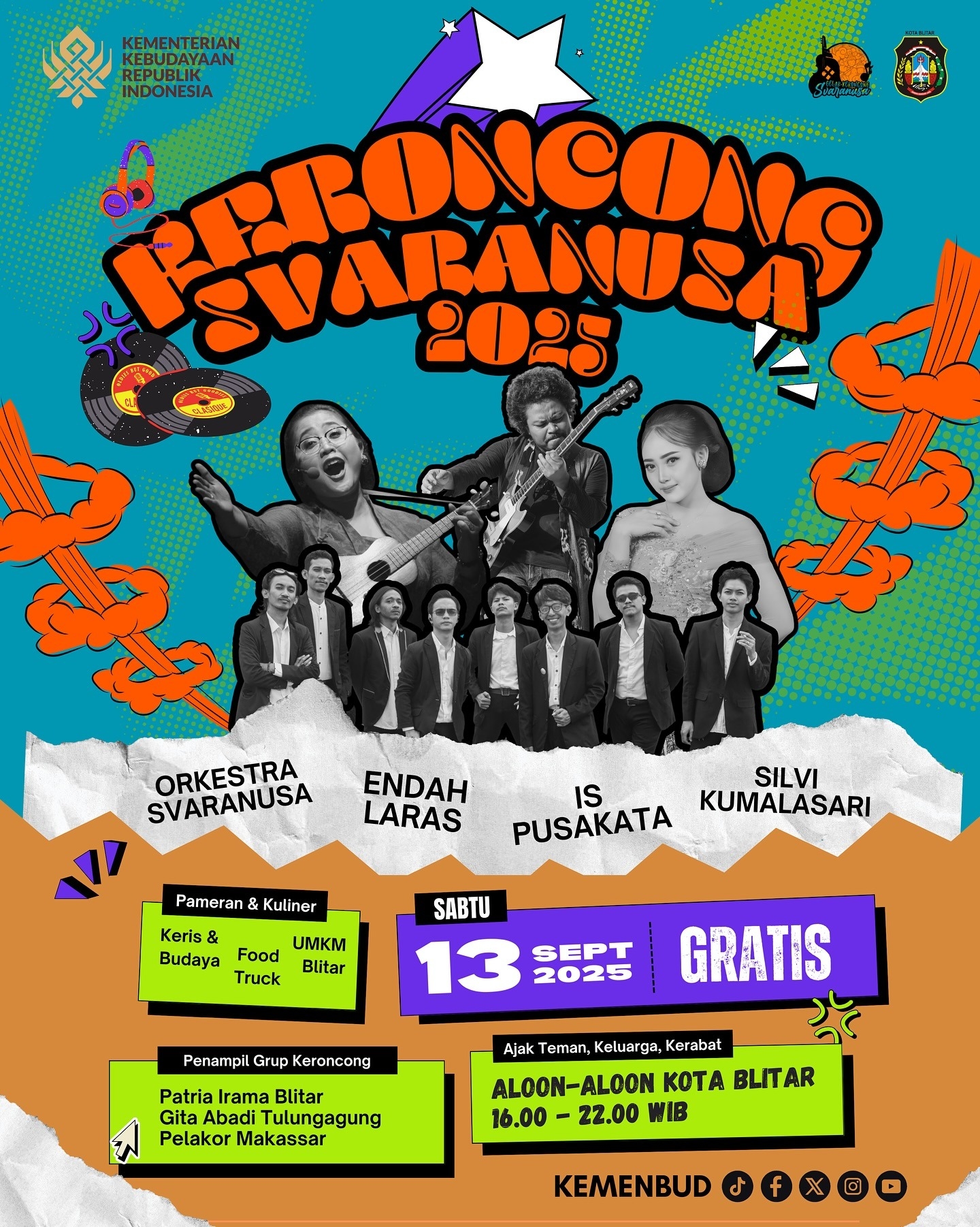 Geger di Blitar! Puncak Keroncong Svaranusa 2025 Ajak Warga Bernostalgia Sekaligus Pesta Kuliner Gratis di Aloon-Aloon!