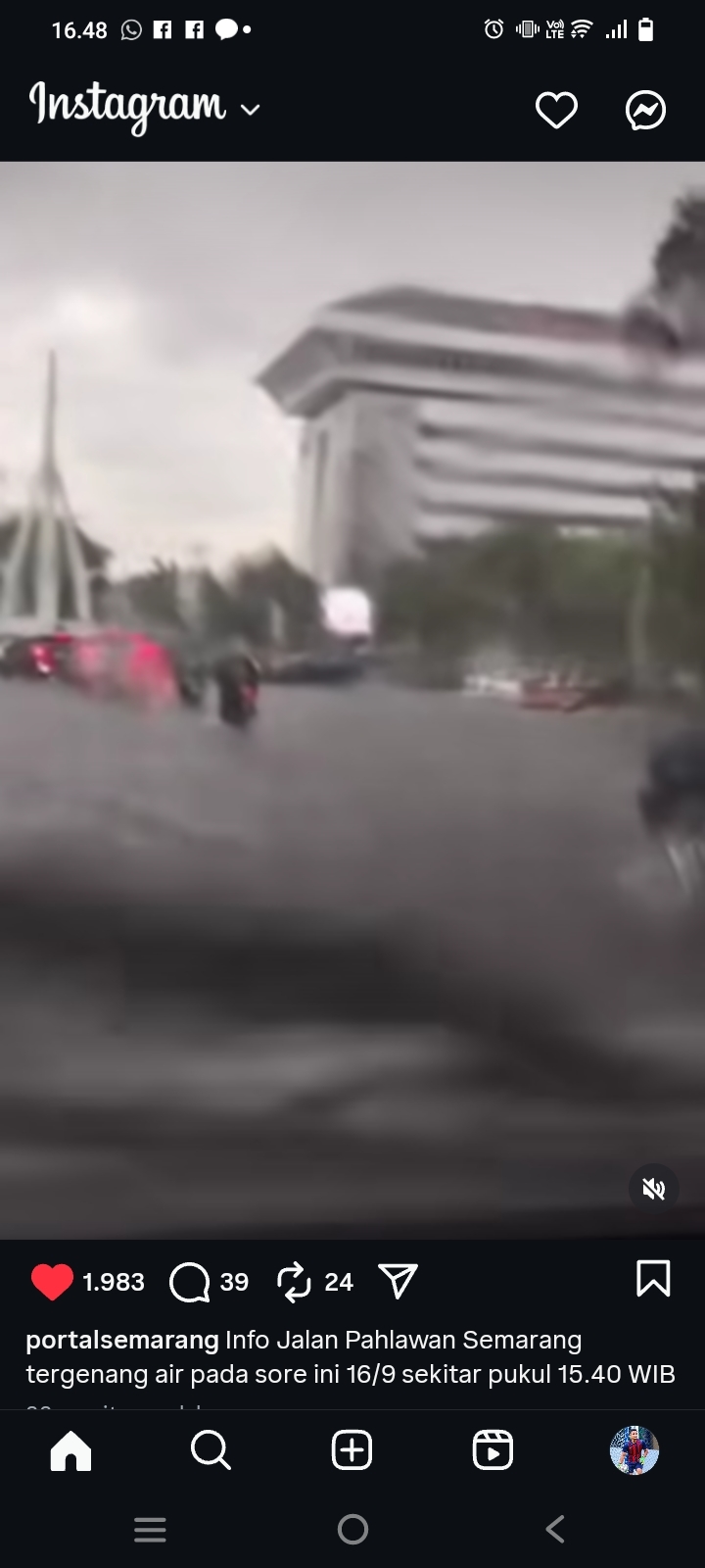 Jalan Pahlawan Semarang Tergenang, Agustina; Baru Hujan Begitu Udah Banjir