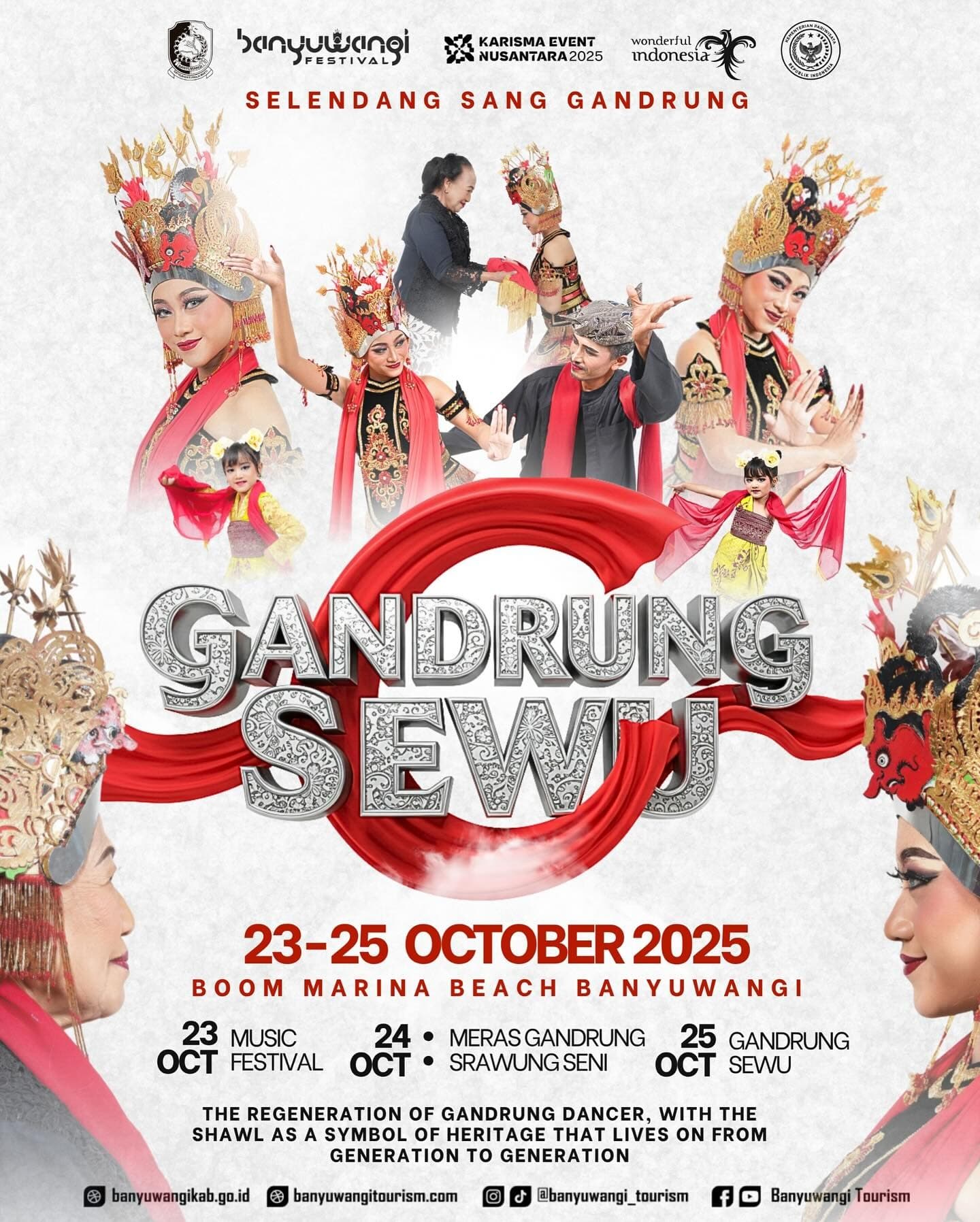 Gandrung Sewu 2025 Kembali Guncang Pantai Boom Marina, Ribuan Penari Siap Hidupkan Warisan Budaya Lewat Tema Selendang Sang Gandrung!